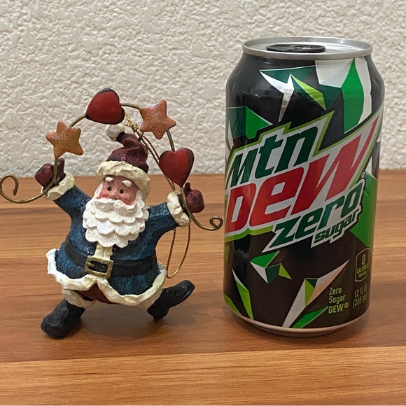 Vintage Whimsical Santa Hearts & Stars Christmas Tree Ornament - Picture 5 of 10